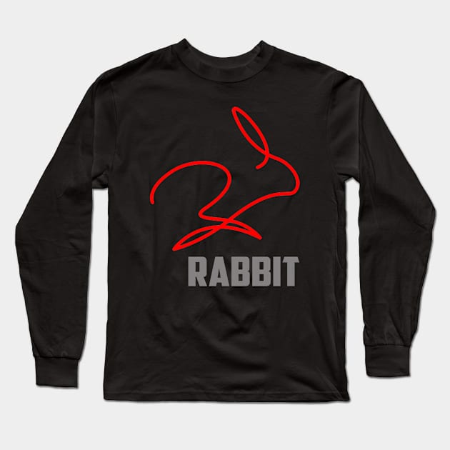 RED LINE RABBIT Long Sleeve T-Shirt by SAMELVES